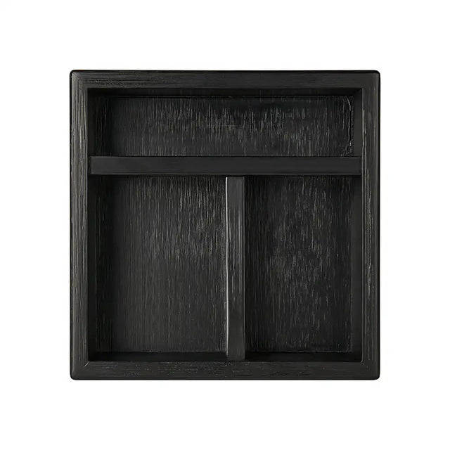 Black wooden holder on a white background