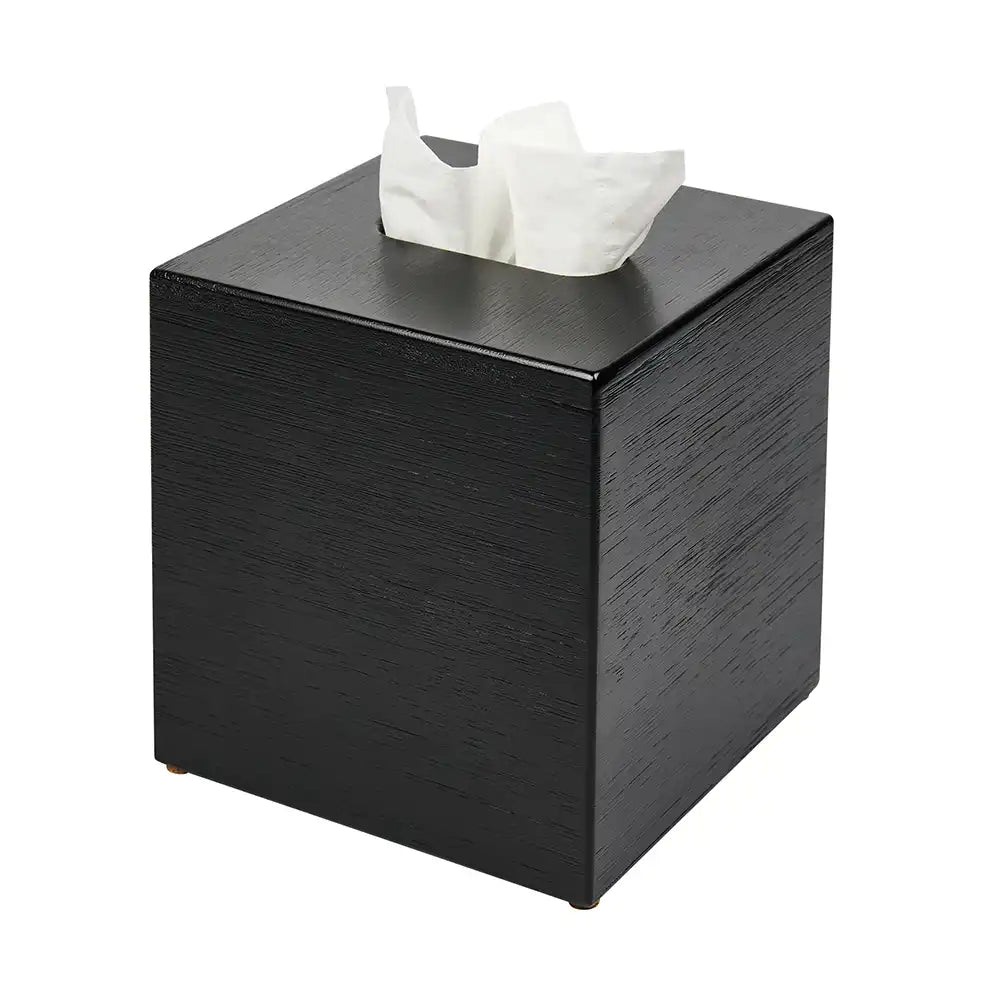 Bamboo Cube Tissue Box Cover - Black