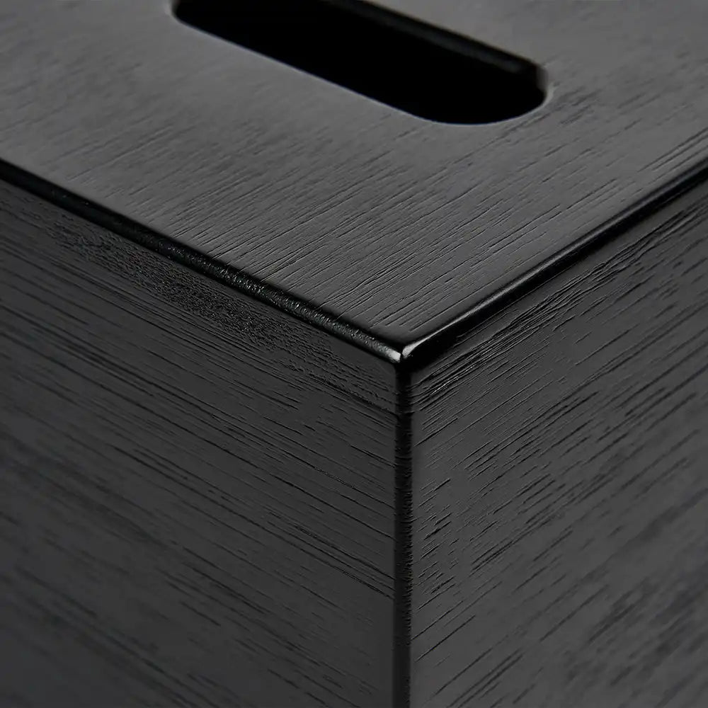 Bamboo Cube Tissue Box Cover - Black