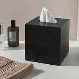 Bamboo Cube Tissue Box Cover - Black