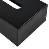 Bamboo Rectangular Tissue Box Cover - Black