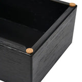 Bamboo Rectangular Tissue Box Cover - Black