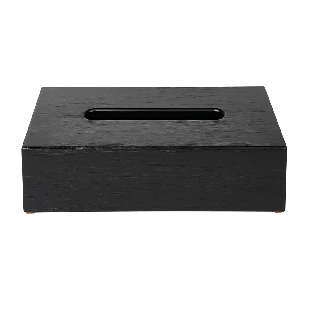 Bamboo Rectangular Tissue Box Cover - Black