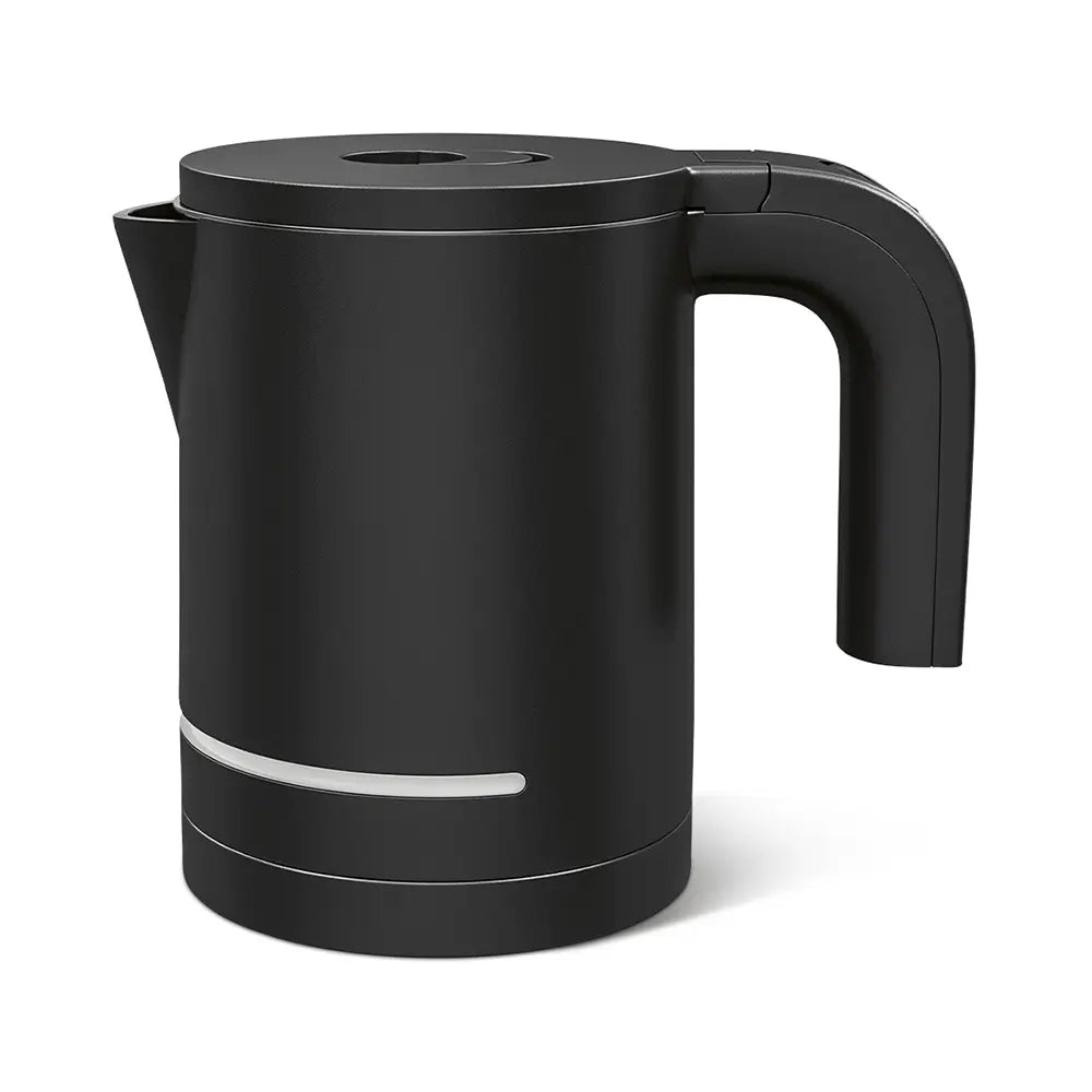 Black electric kettle on a white background