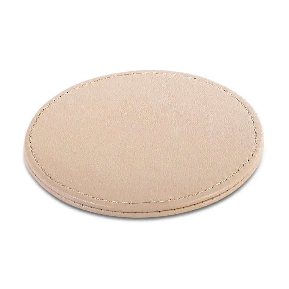 Beige round coaster on a white background