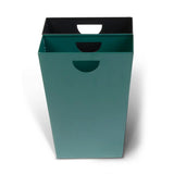 Green and black waste internal containers with handles on a white background