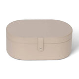 Beige storage box on a white background