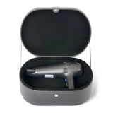 Hair dryer in a black storage case on a white background
