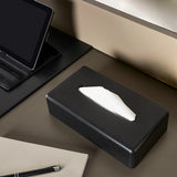 Plastic Rectangle Tissue Box Cover - Black