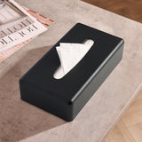Plastic Rectangle Tissue Box Cover - Black