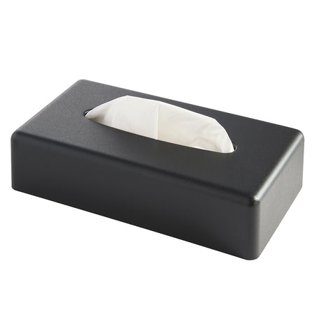 Plastic Rectangle Tissue Box Cover - Black