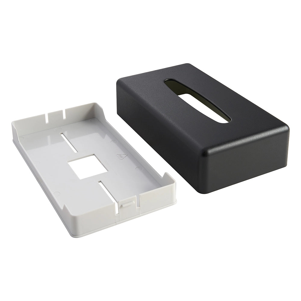 Plastic Rectangle Tissue Box Cover - Black