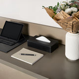 Plastic Rectangle Tissue Box Cover - Black