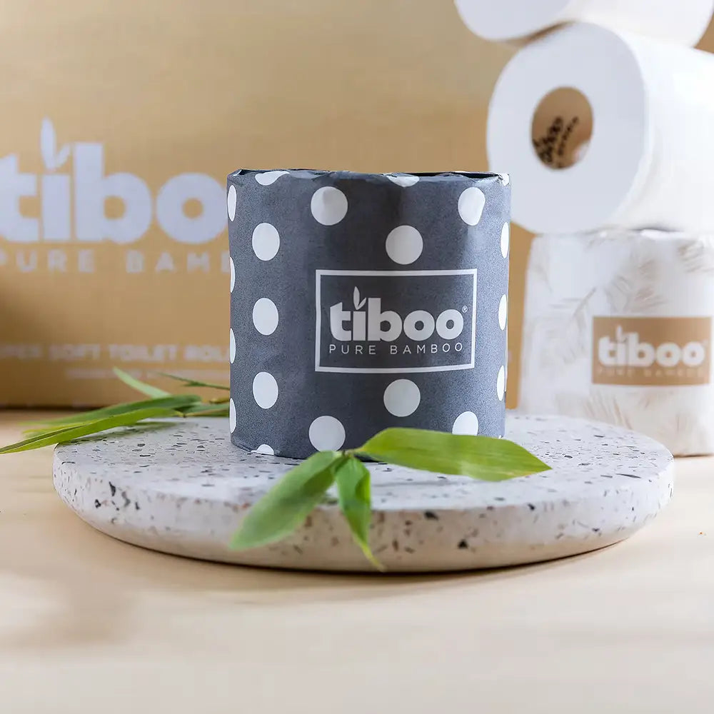 Tiboo Extra Long Bamboo 3ply Toilet Roll - Pack of 48