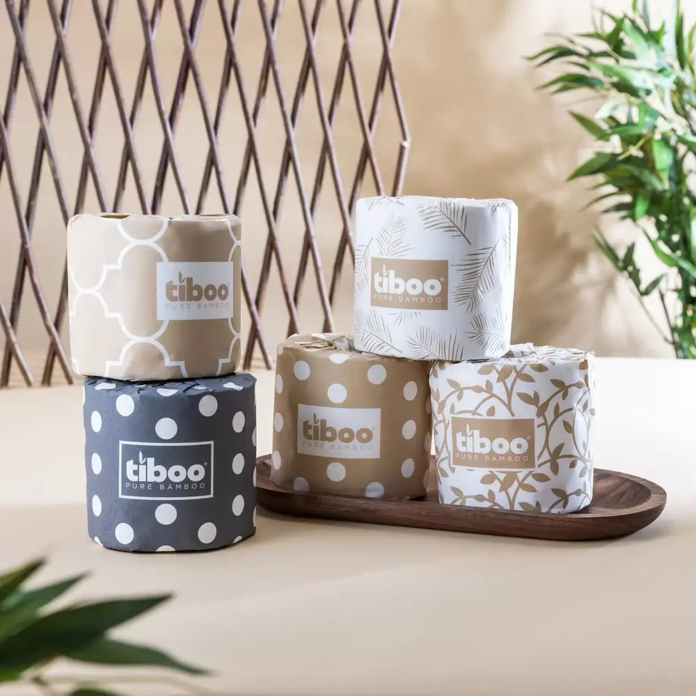 Tiboo Extra Long Bamboo 3ply Toilet Roll - Pack of 48
