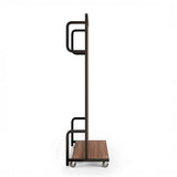 Metal bed frame on a white background
