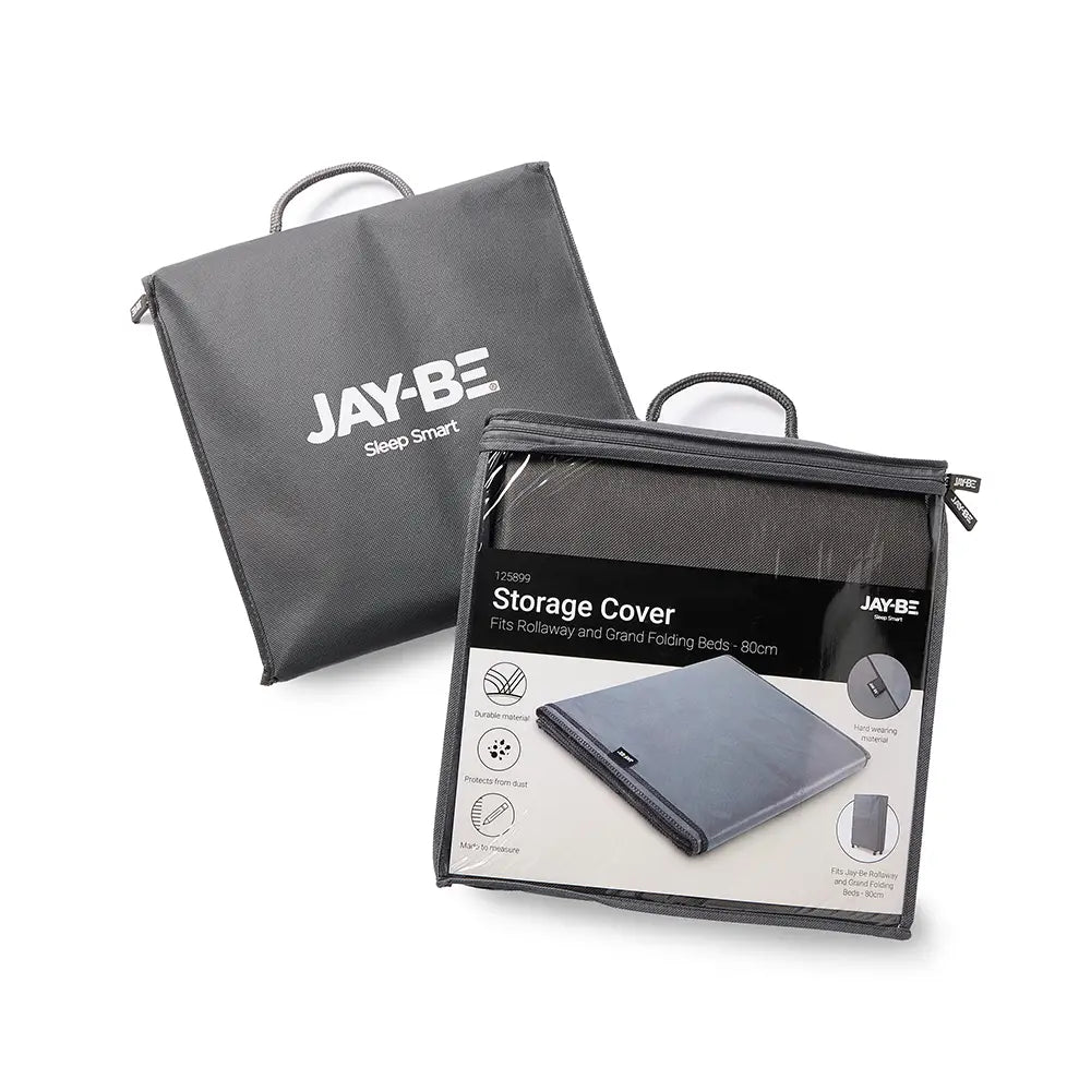 Gray storage cover with JAY-BE branding on a white background