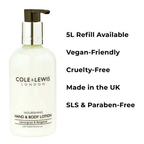 Cole & Lewis Lemongrass & Bergamot Hand & Body Lotion 300ml