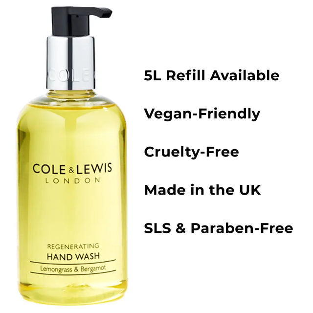 Cole & Lewis Lemongrass & Bergamot Hand Wash 300ml benefits 
