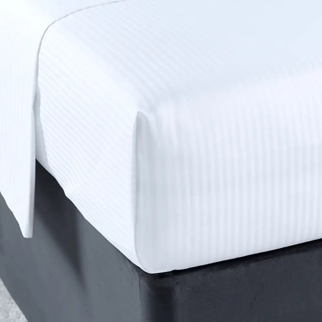 Luxury Cotton Micro Stripe 300 Thread Count Flat Sheet
