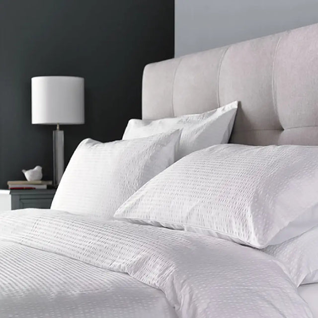  2230 Luxury Cotton Seersucker 200 Thread Count Duvet Cover Set