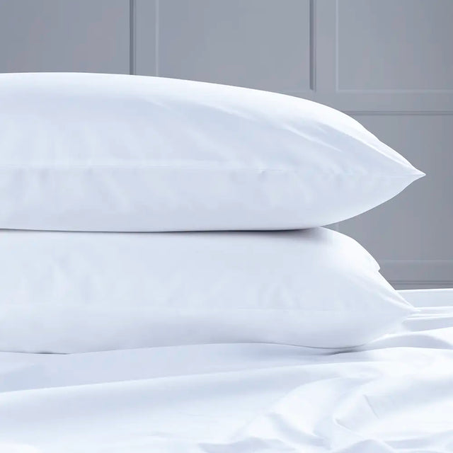 Classic Cotton Percale 200 Thread Count Oxford Pillowcase - Pair in lifestyle setting