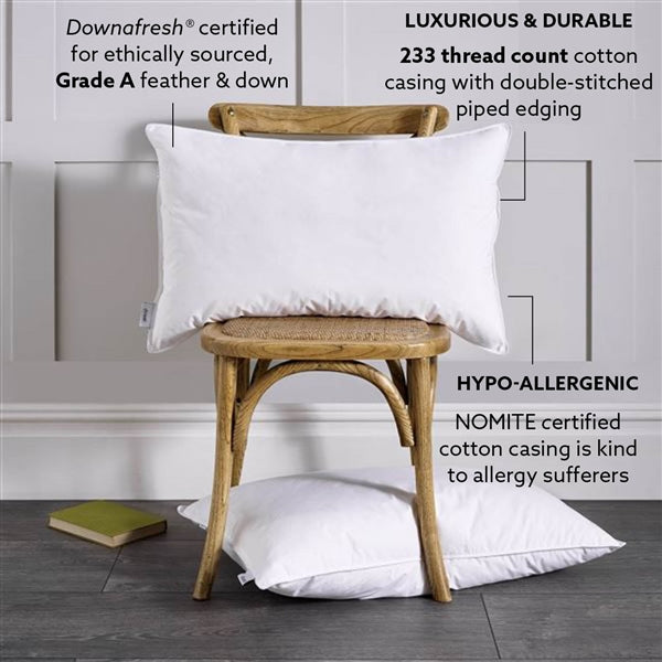 4 luxury duck feather & Down Pillow Deep Sleep Extra Filling Pack Of 4