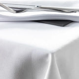 Close-up of Easycare Polyester Square Tablecloth with silverware on a table