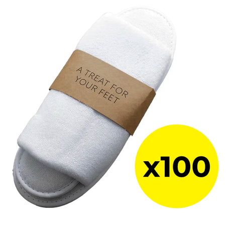 Classic Terry Slippers with Open Toe