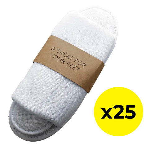 Classic Terry Slippers with Open Toe