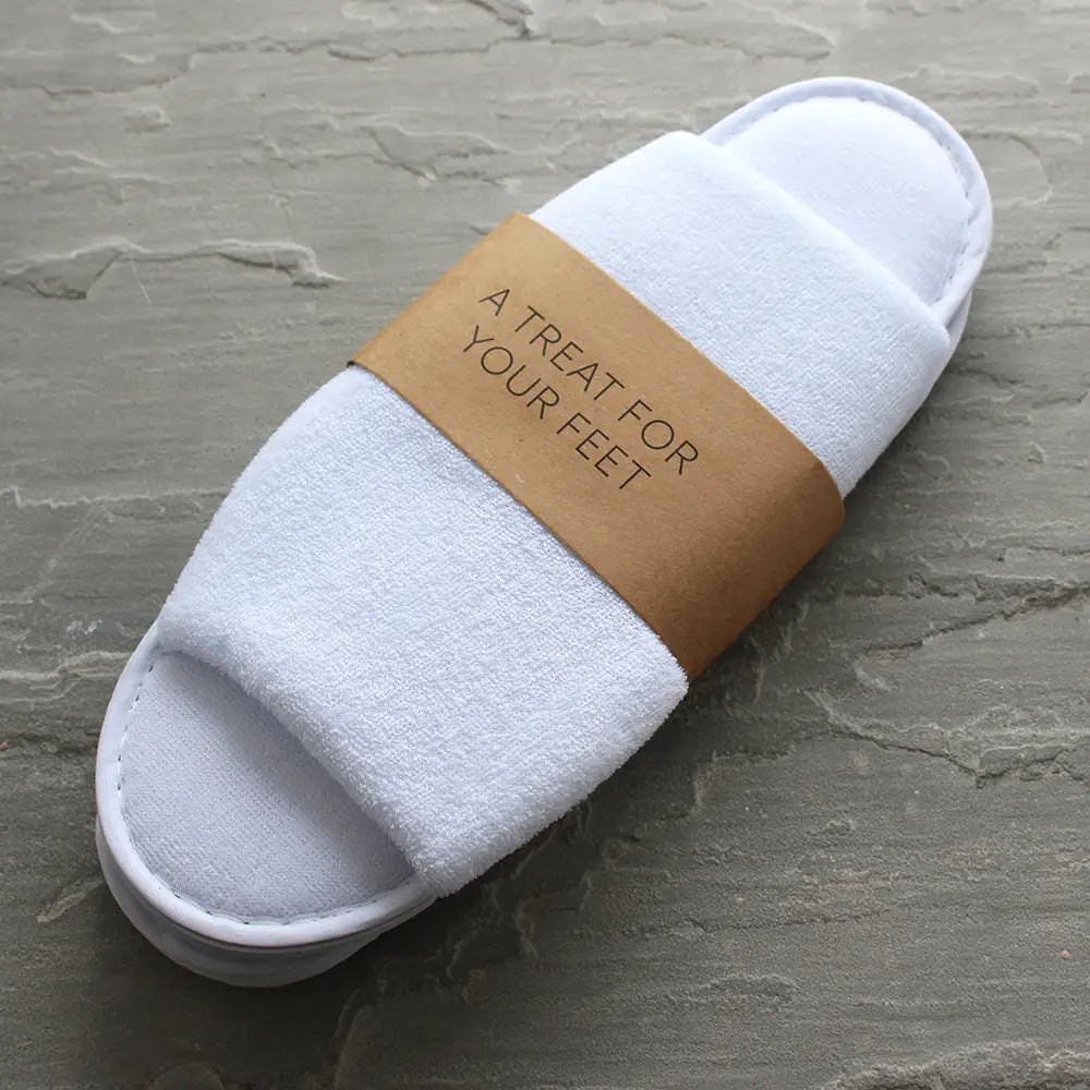 Terry Slippers with Non-Slip EVA Sole Open Toe in a pack