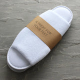 Terry Slippers with Non-Slip EVA Sole Open Toe in a pack