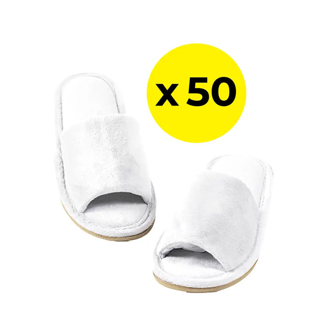 Washable_Open_toe_white_slippers pack of 50 