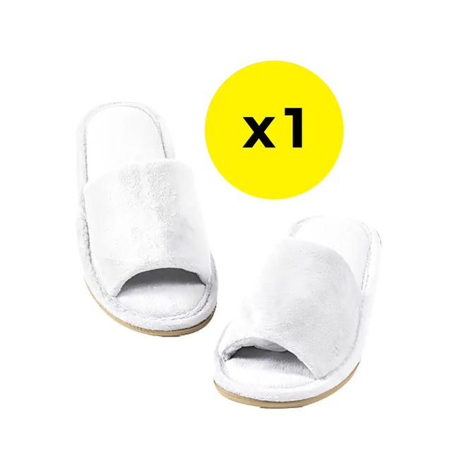 Washable_Open_toe_white_slippers 1 pack