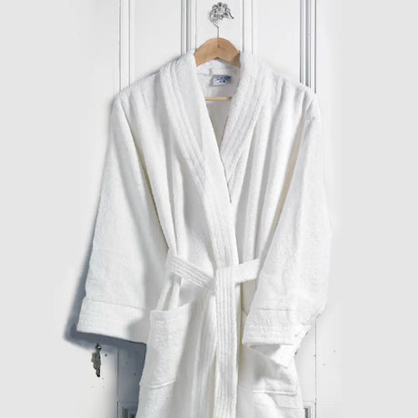 White Turkish cotton-towelling bathrobes