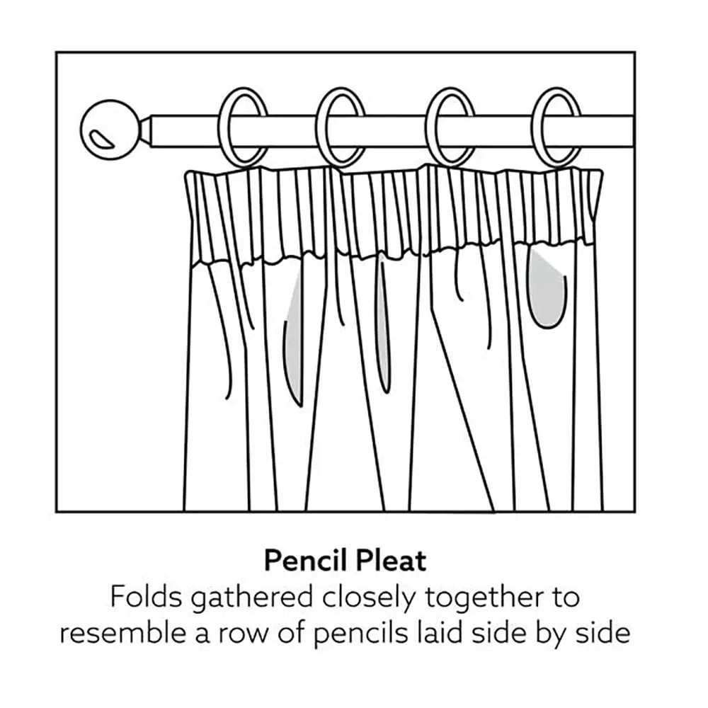 Diagram of Pencil Pleat curtain 