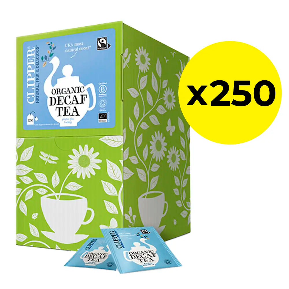 Clipper Fairtrade Organic Decaf Tea Bags - Tag & Envelope