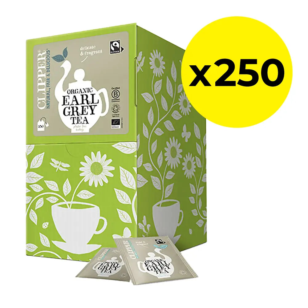 Clipper Fairtrade Organic Earl Grey Tea Bags - Tag & Envelope