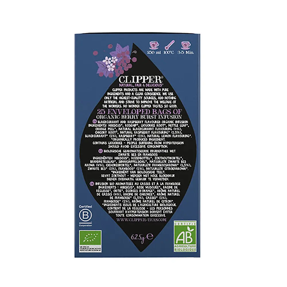 Clipper Organic Berry Burst Tea Bags - Tag & Envelope