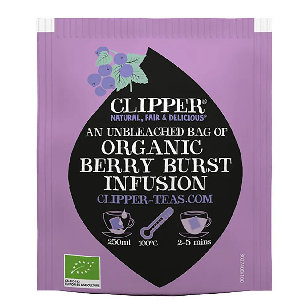 Clipper Organic Berry Burst Tea Bags - Tag & Envelope