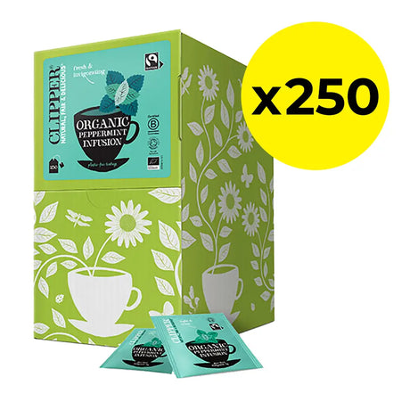 Clipper Fairtrade Organic Peppermint Tea Bags - Tag & Envelope pack of 250 