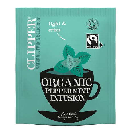 Clipper Fairtrade Organic Peppermint Tea Bags - Tag & Envelope pack of 25 