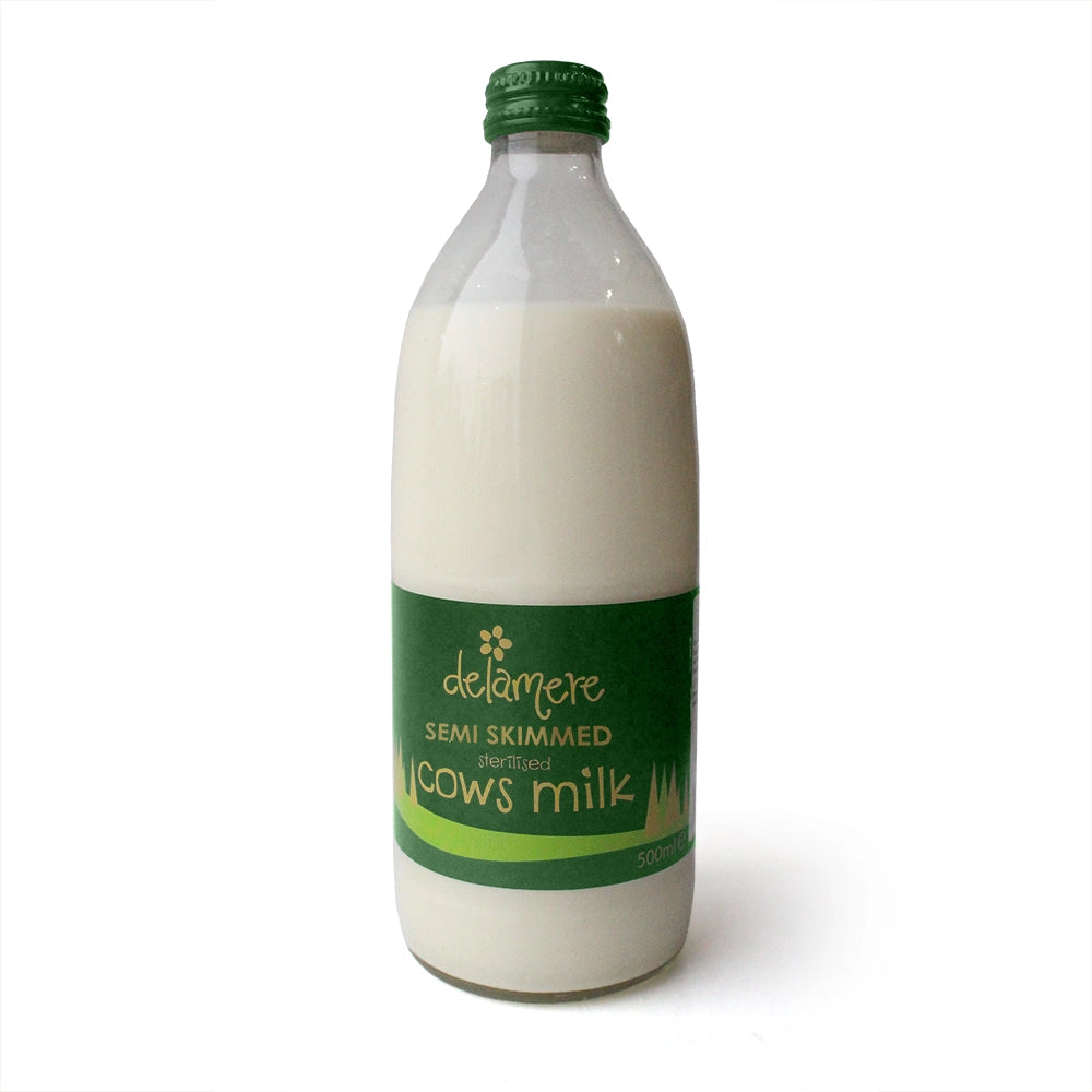Semi-Skimmed Milk In Glass Bottles 500ml - Pack Of 12