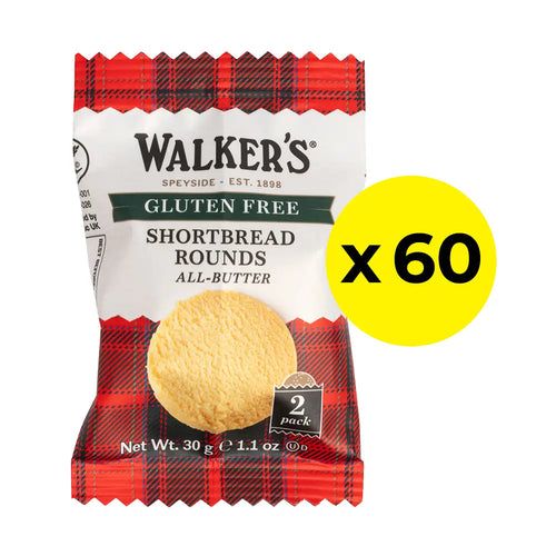Walker's Gluten-Free Shortbread Rounds Twin-Pack - Pack of 60