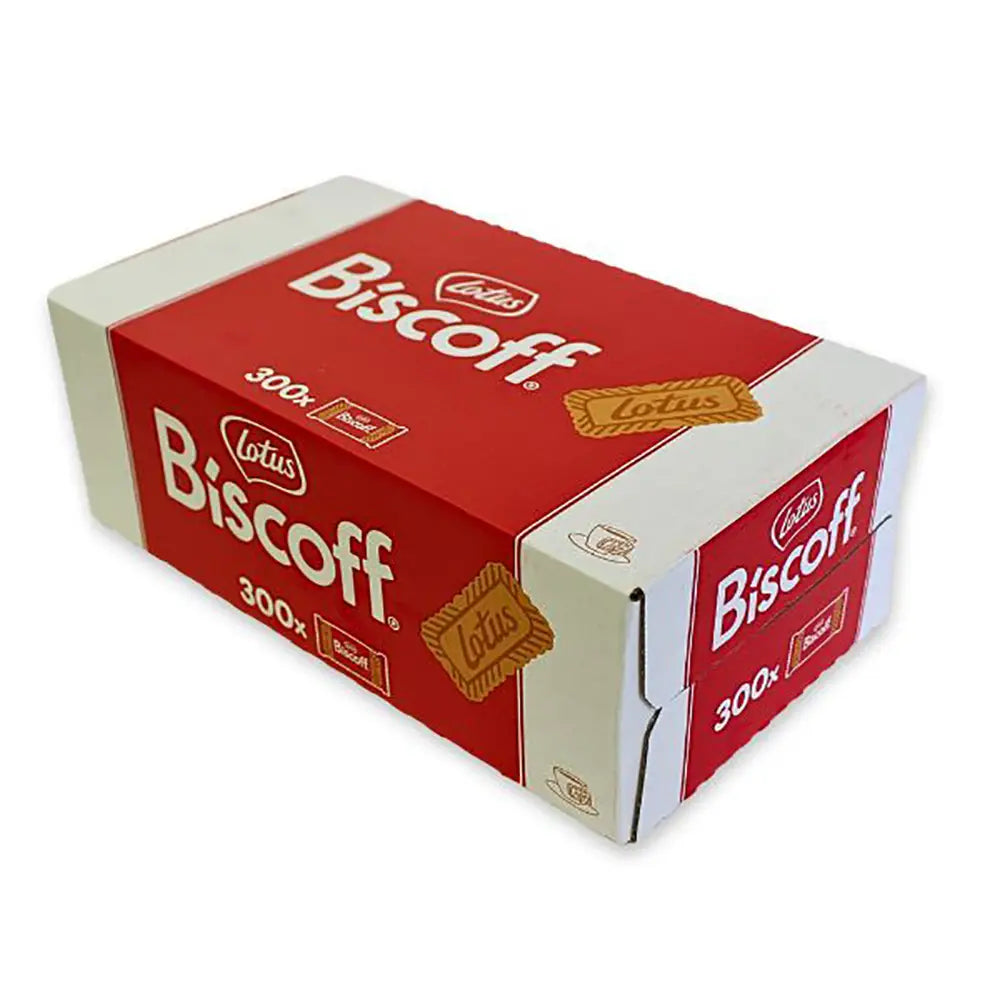 Box of Biscoff biscuits on a white background