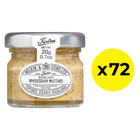 20g Tiptree English Wholegrain Mustard Mini Jars - 72 pack 