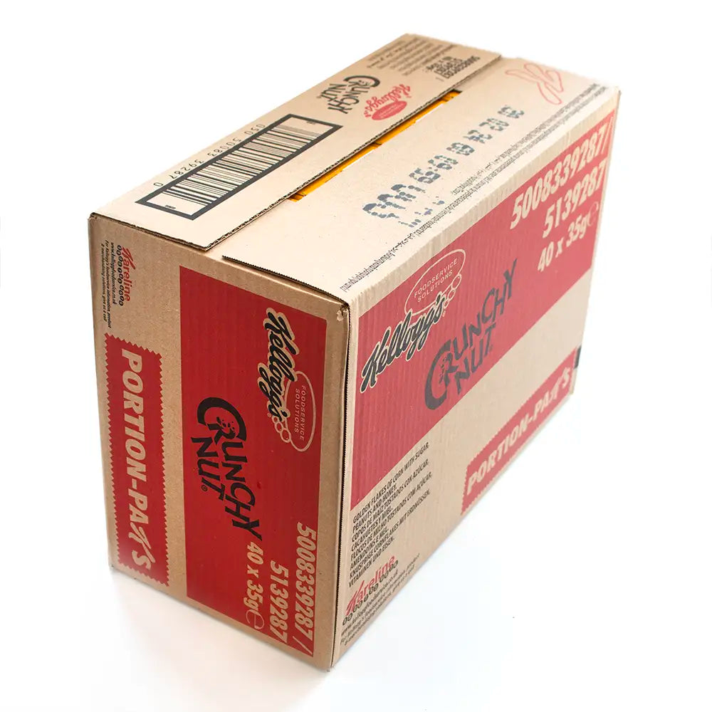 Kellogg's Crunchy nut multipack box of cereal packets on a white background