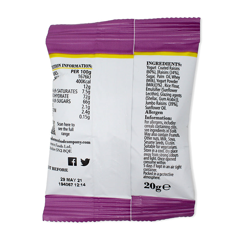 Dormen Raisins & Yoghurt Raisins Mini Packs ingredients 