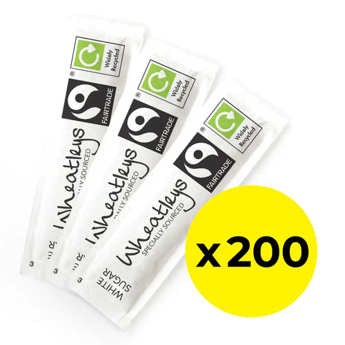 Wheatleys Fairtrade Recyclable White Sugar Sticks