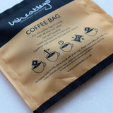 Wheatears coffee bag instructions on a white background